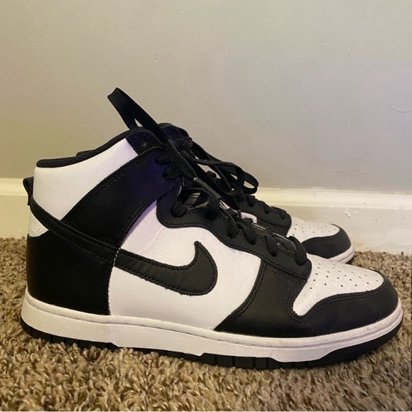 Nike Panda Dunks High Women size 10 Black White Sneakers - Picture 5 of 7